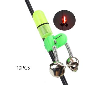 Goture 20pcs/10pcs Portable LED Night Fishing Rod Alarm Bell With Dual Ring Bells (Color: 10pcs Red)