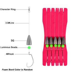 Goture Texas Rig Set; Ready Rig; Finished Product; 5pcs/board (size: 5g/4#)